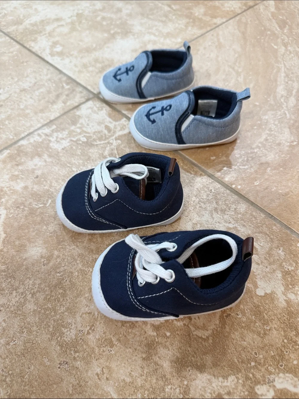 Brand New Baby Navy Anchor Slip-On & Lace-Up Shoe Set - Summer Chic